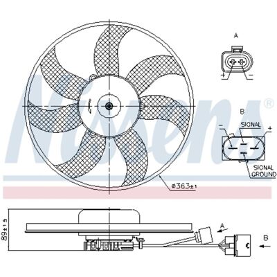 NISSENS 850020 Radiatorventilator - Koelmotor NISSENS 850020 Radiatorventilator - Koelmotor
