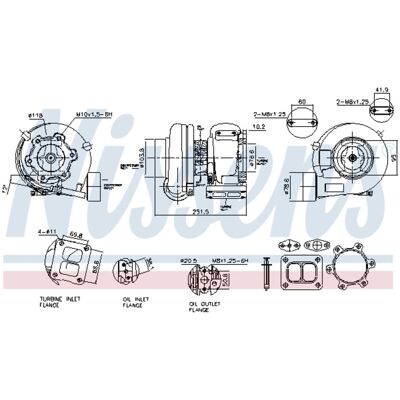 NISSENS 93846 Turbocharger - Oliegekoelde uitlaatgassen-turbolader NISSENS 93846 Turbocharger - Oliegekoelde uitlaatgassen-turbolader
