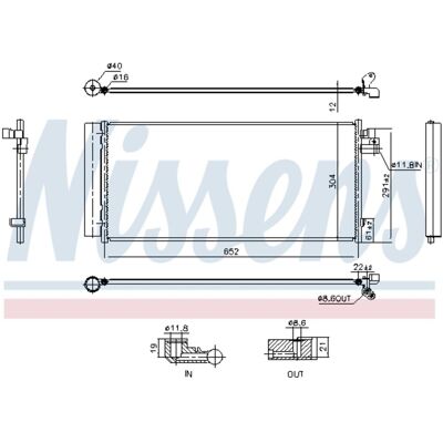 NISSENS 941242 Aluminium Luchtbehandelingscondensor - Airconditioning NISSENS 941242 Aluminium Luchtbehandelingscondensor - Airconditioning