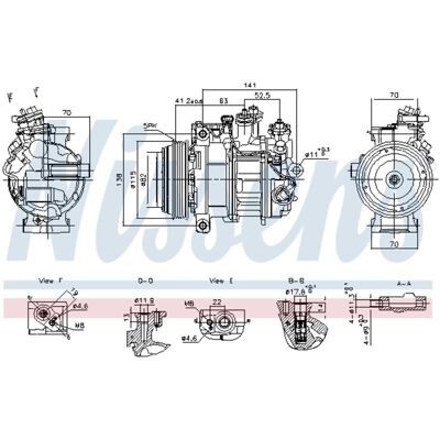 NISSENS 6SAS14C 12 R1234yf - Airconditioning Compressor NISSENS 6SAS14C 12 R1234yf - Airconditioning Compressor