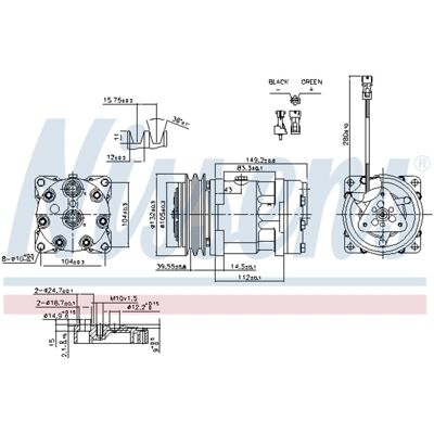NISSENS 890336 Airconditioning Compressor - SD7H15-8081, R134a, 24V NISSENS 890336 Airconditioning Compressor - SD7H15-8081, R134a, 24V