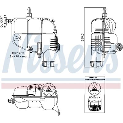 NISSENS 996185 Expansietank - Zonder sensor NISSENS 996185 Expansietank - Zonder sensor