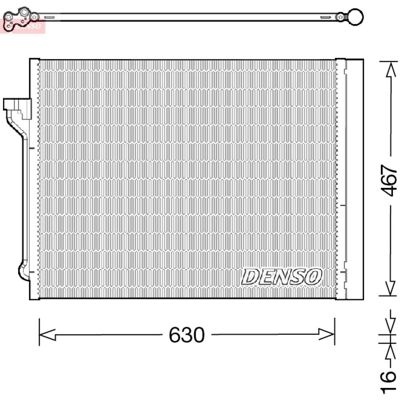 DENSO DCN05029 Airconditioning Condenser - Met droger DENSO DCN05029 Airconditioning Condenser - Met droger