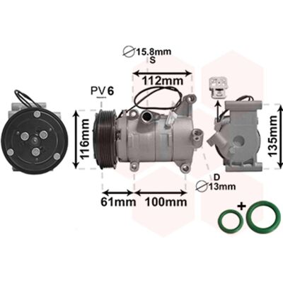 VAN WEZEL V09A Airconditioning Compressor met Toebehoren VAN WEZEL V09A Airconditioning Compressor met Toebehoren