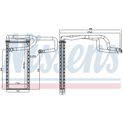 NISSENS 707310 - Verwarmingsradiator met slang voor Land Rover Range Rover Sport NISSENS 707310 - Verwarmingsradiator met slang voor Land Rover Range Rover Sport