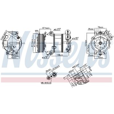 Nissens 890339 Airco compressor voor Fiat 500L - Airco compressor Nissens 890339 Airco compressor voor Fiat 500L - Airco compressor