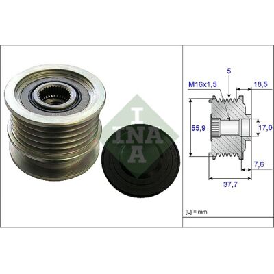INA 535 0169 10 Pullei - Alternator - 5 Groeven INA 535 0169 10 Pullei - Alternator - 5 Groeven