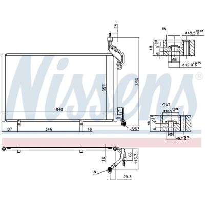 Nissens 940515 Aluminium Airco Condensor voor Ford Fiesta Nissens 940515 Aluminium Airco Condensor voor Ford Fiesta