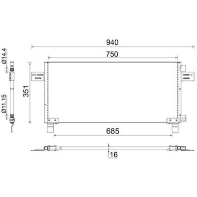MAHLE AC 282 000S - Airconditioning condensor MAHLE AC 282 000S - Airconditioning condensor