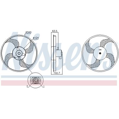 Nissens Renault Clio Modus Twingo 340mm Ventilator - Koelventilator Nissens Renault Clio Modus Twingo 340mm Ventilator - Koelventilator