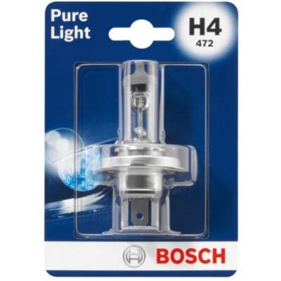 Lamp Halogeen BOSCH H4 Pure Light 12V, 60/55W Lamp Halogeen BOSCH H4 Pure Light 12V, 60/55W