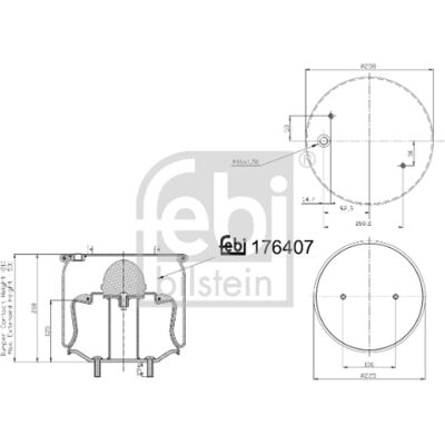 FEBI BILSTEIN 176407 Luchtdemper - vooras FEBI BILSTEIN 176407 Luchtdemper - vooras