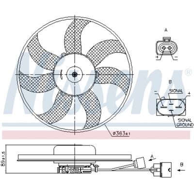 Nissens 850021 Koelventilator - VW Golf 6, Polo V, Touran I Nissens 850021 Koelventilator - VW Golf 6, Polo V, Touran I