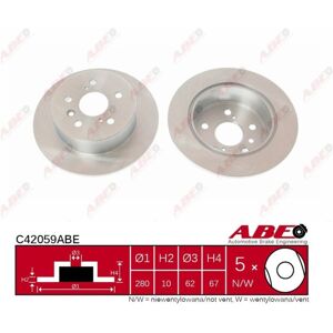 ABE C42059ABE Achter Massief Remschijf ABE C42059ABE Achter Massief Remschijf