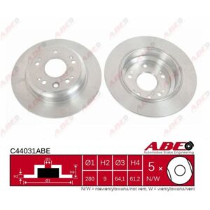 ABE C44031ABE Achter vaste remschijf - Remschijf ABE C44031ABE Achter vaste remschijf - Remschijf