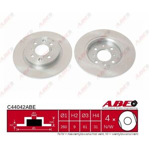 ABE C44042ABE Achter Massieve Remschijf ABE C44042ABE Achter Massieve Remschijf