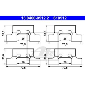 ATE Model 13.0460-0512.2 Achterremblokset voor Jaguar S-Type & XJ ATE Model 13.0460-0512.2 Achterremblokset voor Jaguar S-Type & XJ