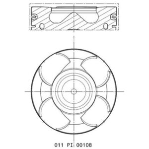MAHLE 011 PI 00108 001 Zuiger - Cilinder, Koelkanal MAHLE 011 PI 00108 001 Zuiger - Cilinder, Koelkanal