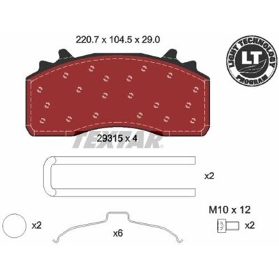 TEXTAR 2931501 - Remblokset voor Mercedes-Benz - Schijfrem TEXTAR 2931501 - Remblokset voor Mercedes-Benz - Schijfrem