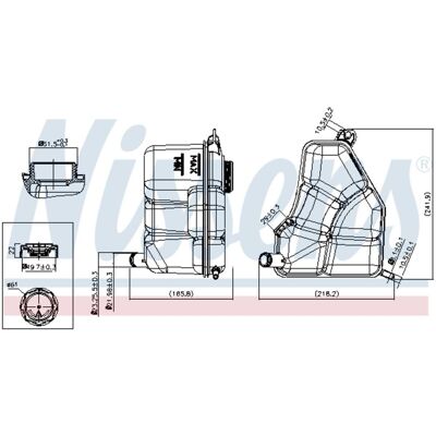 NISSENS 996386 - Koelvloeistofreservoir met deksel en sensor NISSENS 996386 - Koelvloeistofreservoir met deksel en sensor