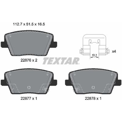 Textar Hyundai I30 Achterremblokken Set - Remsysteem Textar Hyundai I30 Achterremblokken Set - Remsysteem