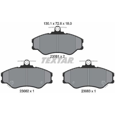 Textar Hyundai H100 Porter Remblokkenset - Voorkant met Slijtage-indicatoren Textar Hyundai H100 Porter Remblokkenset - Voorkant met Slijtage-indicatoren