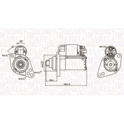 Magneti Marelli 063721294010 Starter - Starter, 12V, 1.1kW, Tegen de klok in, 10 tanden Magneti Marelli 063721294010 Starter - Starter, 12V, 1.1kW, Tegen de klok in, 10 tanden