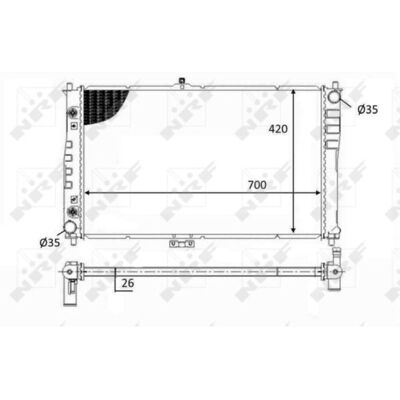 Radiator, motorkoeling NRF 59019 Radiator, motorkoeling NRF 59019