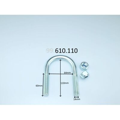 U-bout met veer LS GERMANY - M14, 110mm, 64mm U-bout met veer LS GERMANY - M14, 110mm, 64mm