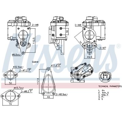 NISSENS 98241 Elektrische EGR-ventiel met sensor - Uitlaatsysteem NISSENS 98241 Elektrische EGR-ventiel met sensor - Uitlaatsysteem