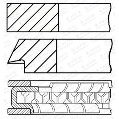 GOETZE 08-435807-00 Pistonring Set Cilinder 80,5mm GOETZE 08-435807-00 Pistonring Set Cilinder 80,5mm