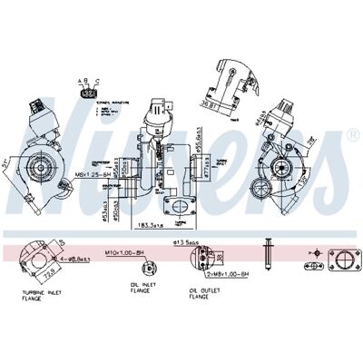 NISSENS Model 93455 Turbolader - Uitlaat, Pneumatische Stand NISSENS Model 93455 Turbolader - Uitlaat, Pneumatische Stand