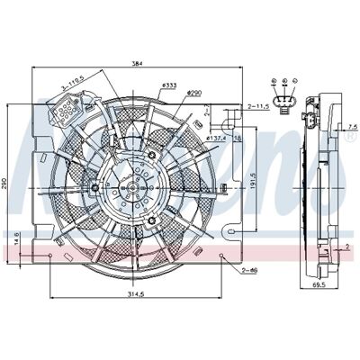 Nissens Opel Astra Zafira Koelventilator - OEM-onderdelenummers Nissens Opel Astra Zafira Koelventilator - OEM-onderdelenummers