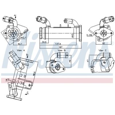 NISSENS 989474 - EGR Koeler - Watergekoeld, Zonder pakkingen, Zonder onderdrukbypass NISSENS 989474 - EGR Koeler - Watergekoeld, Zonder pakkingen, Zonder onderdrukbypass