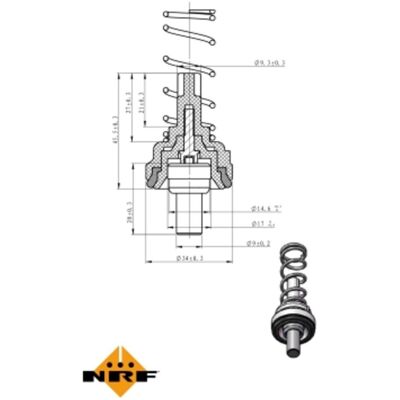 NRF 725203 Waterthermostaat - Volkswagen Golf, Polo, Golf Plus NRF 725203 Waterthermostaat - Volkswagen Golf, Polo, Golf Plus