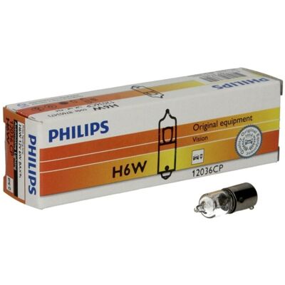 Gloeilamp PHILIPS Vision H6W 12V, 6W, 10 Stuk Gloeilamp PHILIPS Vision H6W 12V, 6W, 10 Stuk