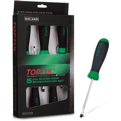 TOPTUL GAAE0503 Plat schroevendraaier set - 5 stuks TOPTUL GAAE0503 Plat schroevendraaier set - 5 stuks