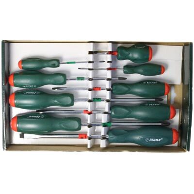 HANS 06301-9MG Schroevendraaier Set - Plat & Phillips - 9 stuks HANS 06301-9MG Schroevendraaier Set - Plat & Phillips - 9 stuks