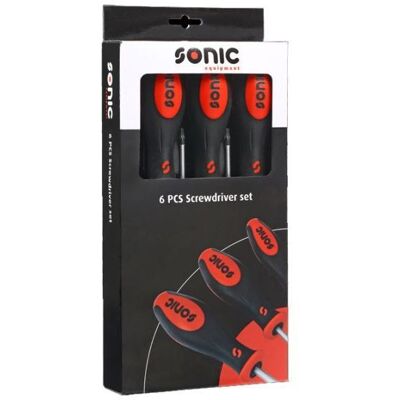 Sleuf- + kruiskopschroevendraaierset SONIC 5st (3 4 5,5 6,5 mm PH1 PH2) Sleuf- + kruiskopschroevendraaierset SONIC 5st (3 4 5,5 6,5 mm PH1 PH2)