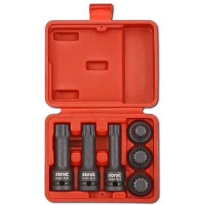 Sonic Impact Steeksleutelset - 6 Impact Bits voor wielnaafmoeren Sonic Impact Steeksleutelset - 6 Impact Bits voor wielnaafmoeren