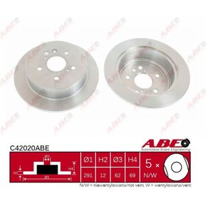 ABE C42020ABE Achter Massieve Remschijf - Remonderdeel ABE C42020ABE Achter Massieve Remschijf - Remonderdeel