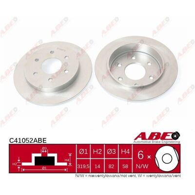 ABE C41052ABE Achter Volledige Remschijf ABE C41052ABE Achter Volledige Remschijf