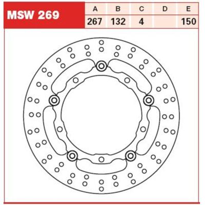TRW Motorfietsdisk - MSW269 - Hoge Temperatuurbestendigheid TRW Motorfietsdisk - MSW269 - Hoge Temperatuurbestendigheid