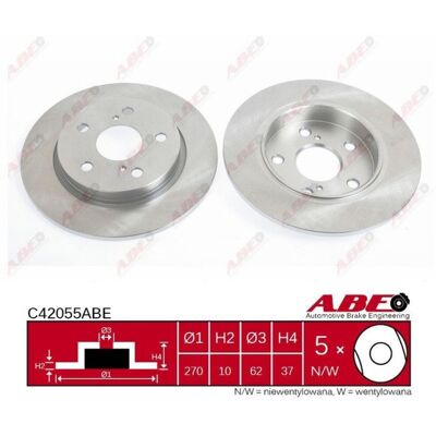 ABE C42055ABE Achter vast remschijf - Schijf ABE C42055ABE Achter vast remschijf - Schijf