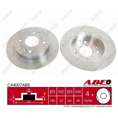 ABE C44007ABE Achter solide remschijf - Remschijf ABE C44007ABE Achter solide remschijf - Remschijf
