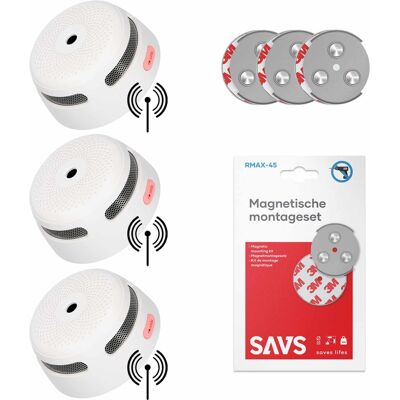 X-Sense XS01-W Rookmelder 3-pack + SAVS® Montageset X-Sense XS01-W Rookmelder 3-pack + SAVS® Montageset