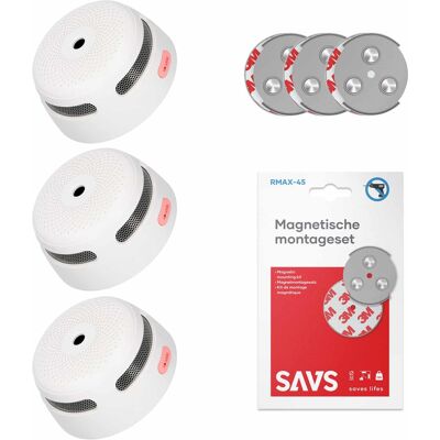 X-Sense XS01 Rookmelder - 3 pack + SAVS® Montageset X-Sense XS01 Rookmelder - 3 pack + SAVS® Montageset