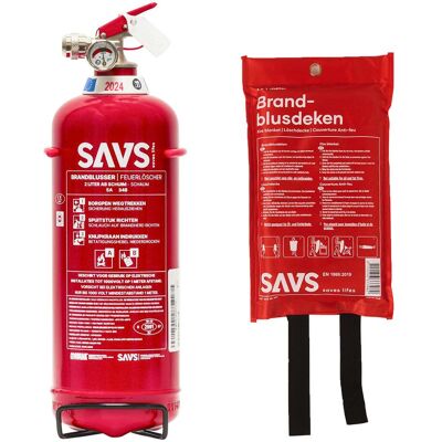 SAVS Brandblus box - Schuimblusser 2 Liter + Blusdeken - M SAVS Brandblus box - Schuimblusser 2 Liter + Blusdeken - M