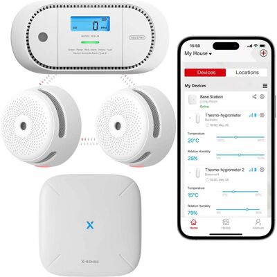 X-Sense Link+ Pro bundel - 2 Slimme rookmelders, 1 Koolmonoxidemelder en Base Station X-Sense Link+ Pro bundel - 2 Slimme rookmelders, 1 Koolmonoxidemelder en Base Station