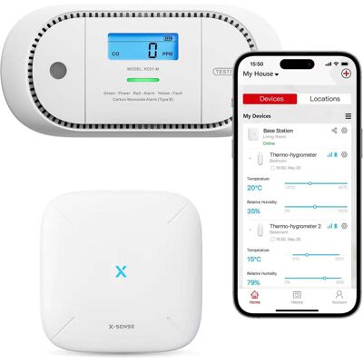 X-Sense XC01-M Koolmonoxidemelder en SBS50 Base Station X-Sense XC01-M Koolmonoxidemelder en SBS50 Base Station